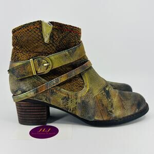 Spring Step L'Artiste Women's Shazzam Ankle Booties Camel Size 37 EU/ 6.5-7 US